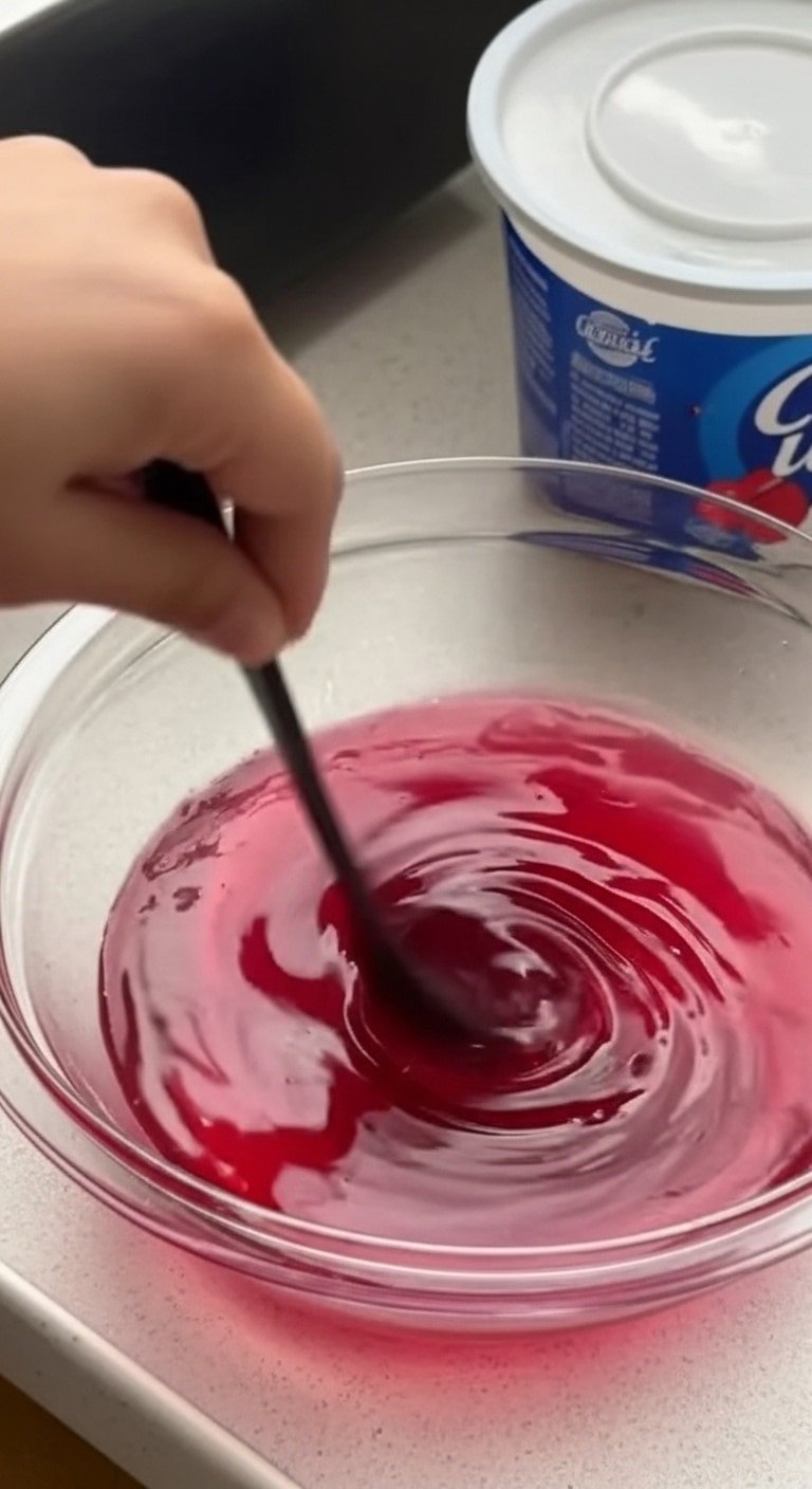 4-Ingredient Pink Berry Cool Whip Cheesecake Bars Cooking Close-Up 4-ingredient pink berry cool whip cheesecake bars cooking ingredients close-up
