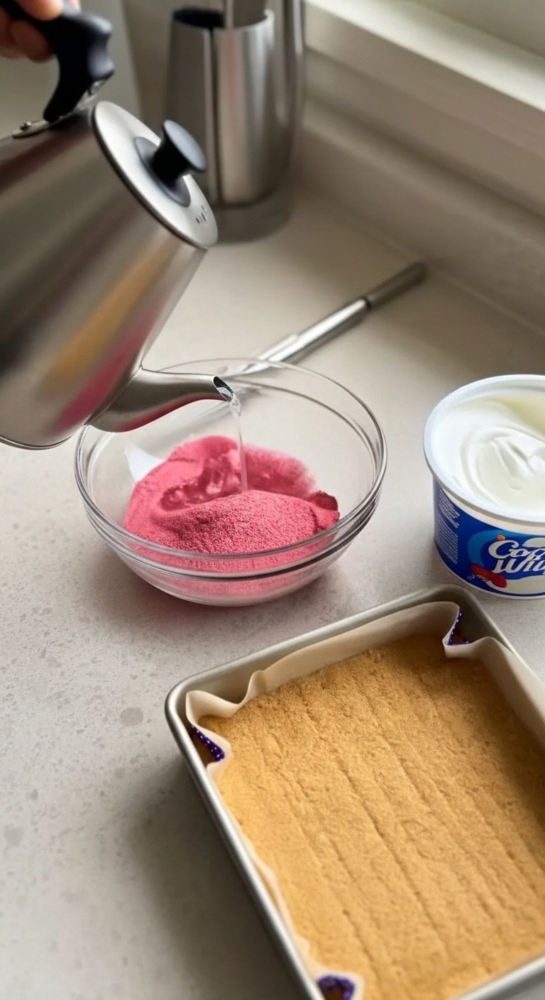 Ingredients of 4-Ingredient Pink Berry Cool Whip Cheesecake Bars 4-ingredient pink berry cool whip cheesecake bars ingredients introduction detailed