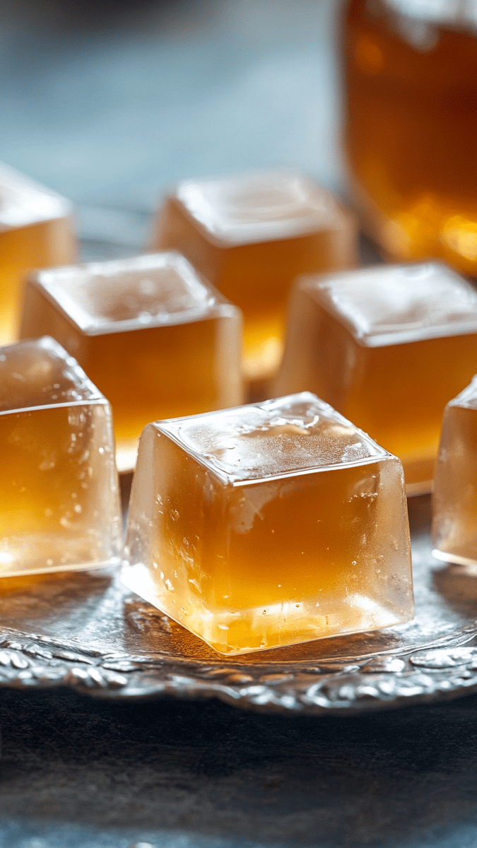 Close-up of apple cider gelatin texture