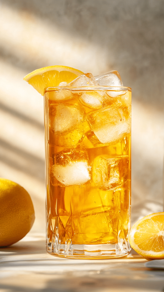 Close-up of ACV drink