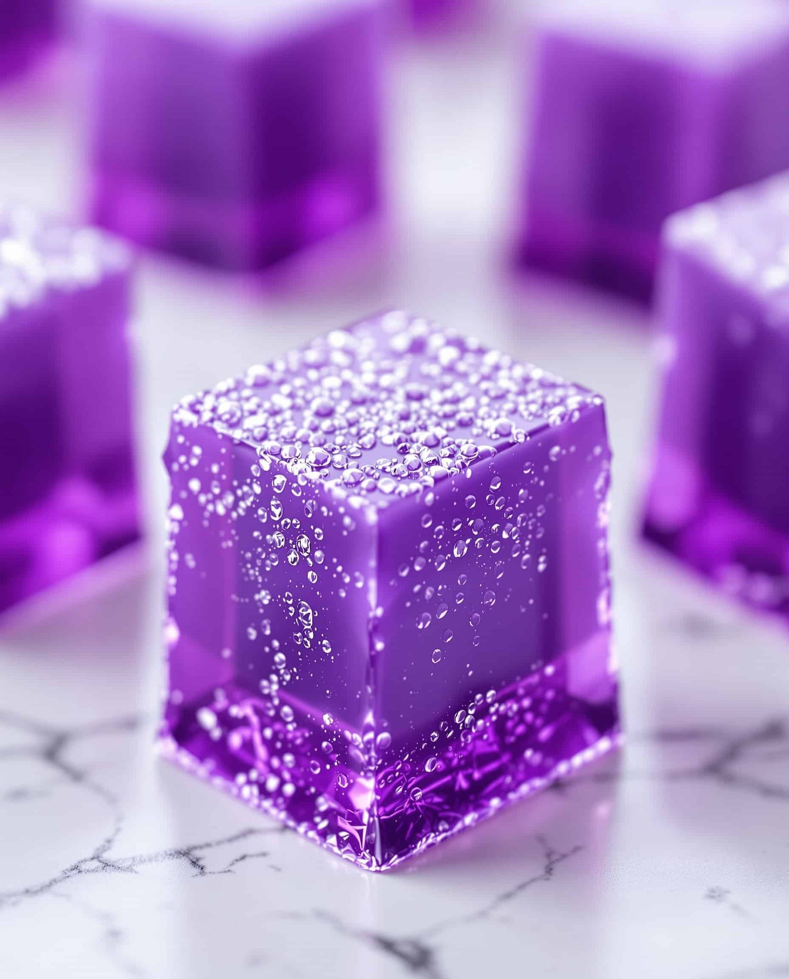 Close-up of violet bariatric jello sugar free protein