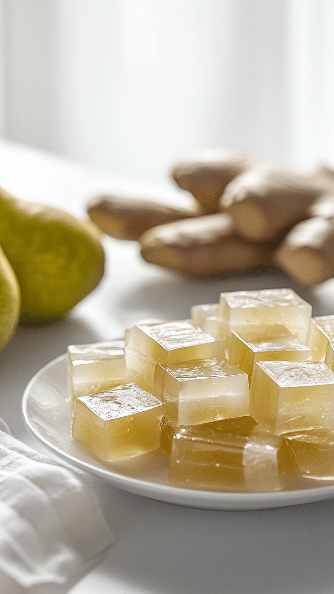 Close-up of Pear Ginger Gelatin