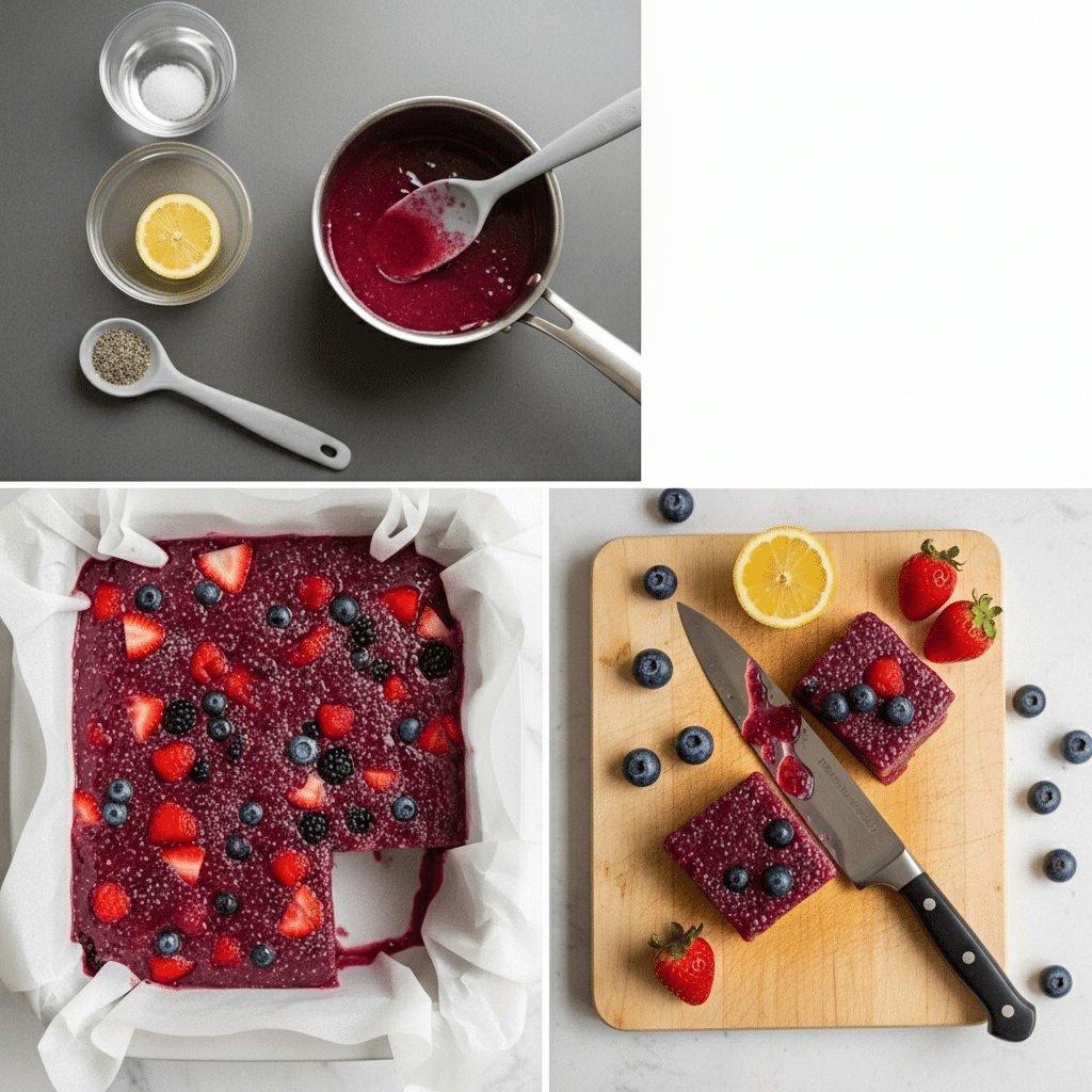 Ingredients of Berry Chia Gelatin Squares berry chia gelatin squares ingredients introduction detailed