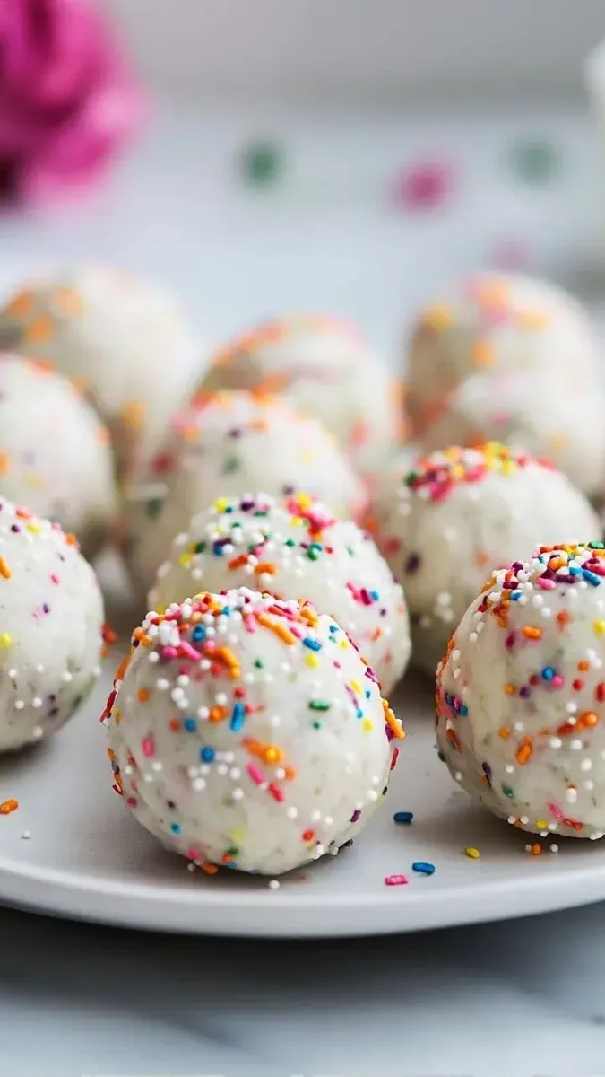 Birthday Cake Protein Balls