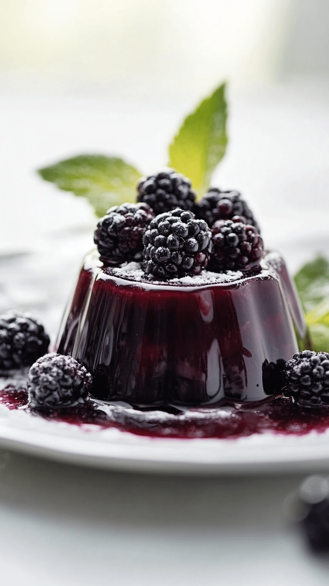 Close-up of Blackberry Jello Mold Texture