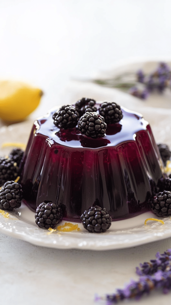 Blackberry Lavender Jello Mold