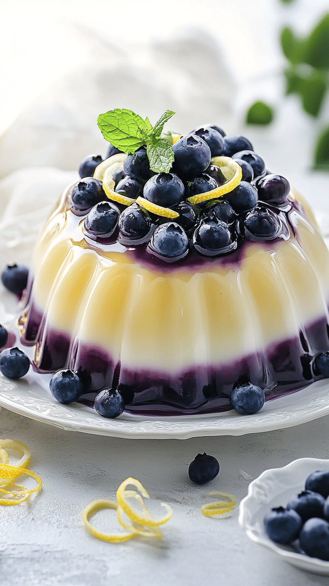 Blueberry Lemon Jello Mold