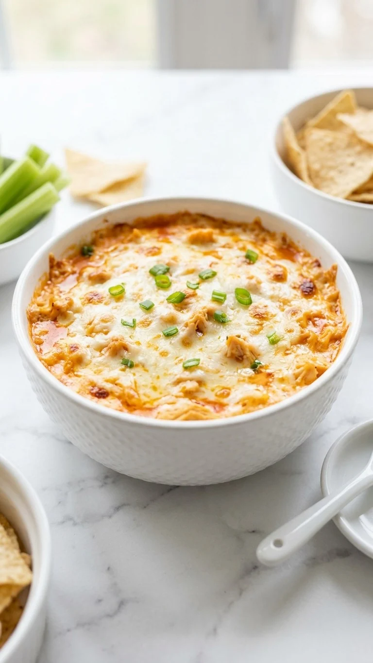 Buffalo Chicken Dip with Melted Cheese