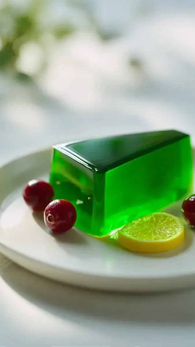 Close-up of smooth gelatin texture