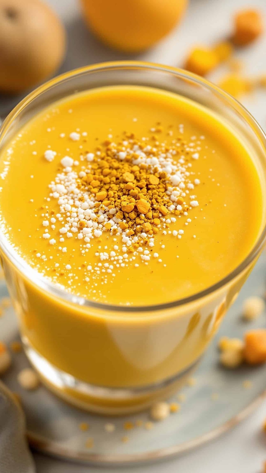 Collagen Mango Smoothie Bee Pollen - close-up