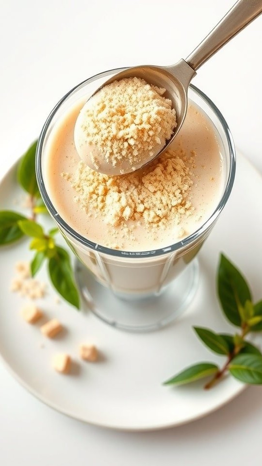 Close-up of collagen smoothie