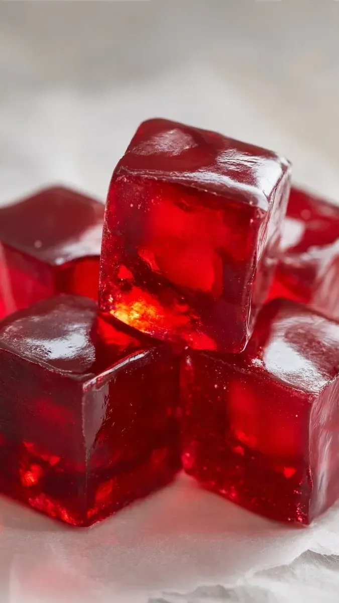 Close up view of smooth pink gelatin texture