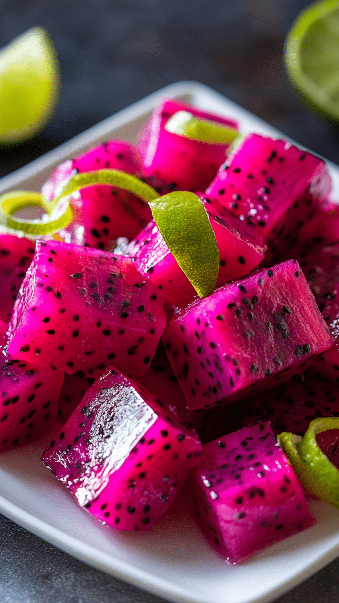 Dragon Fruit Jello Cubes