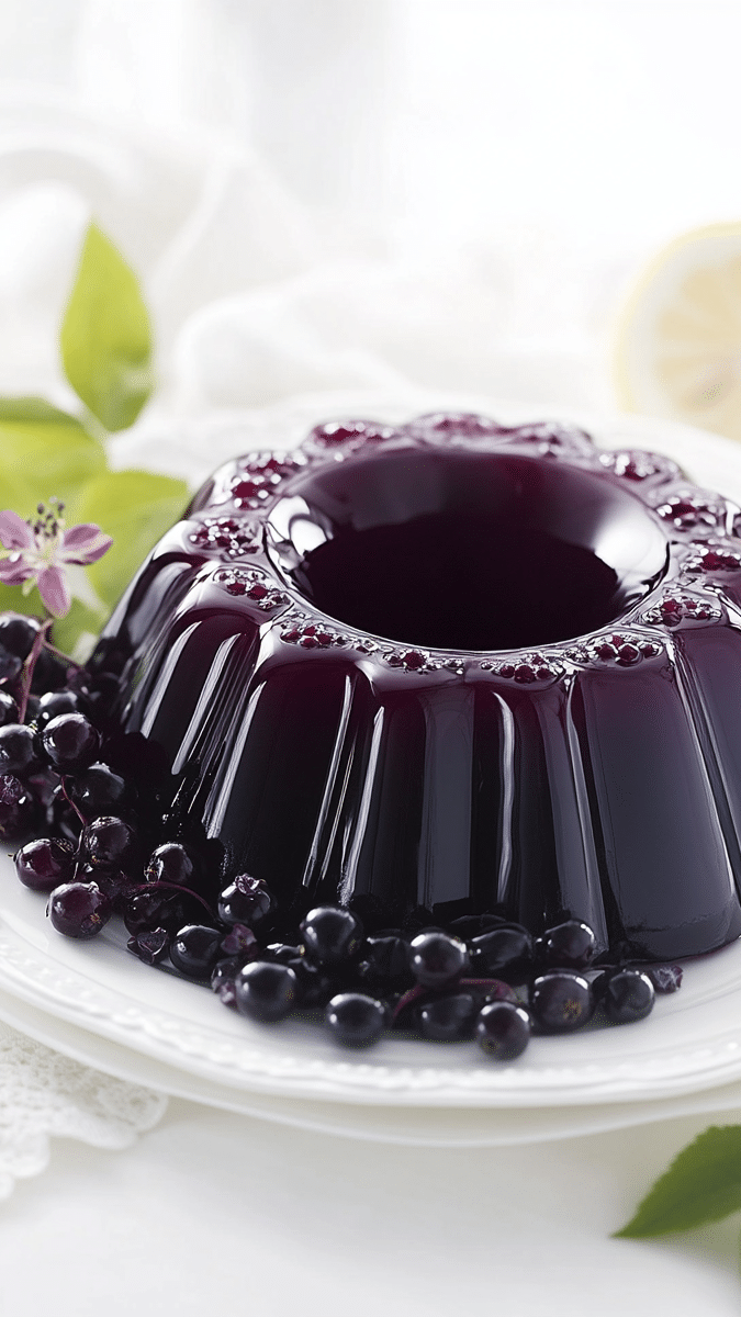 Close-up of elderberry jello