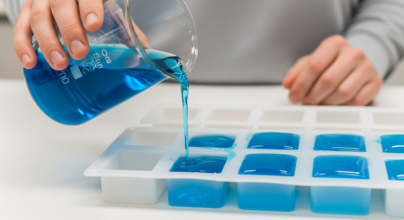 Frozen Jello Cooking Close-Up frozen jello cooking ingredients close-up