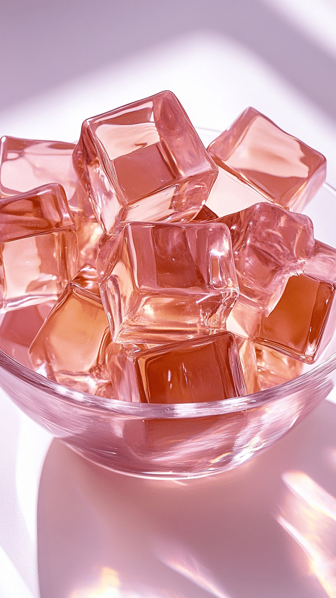Close-up of gelatin cube texture