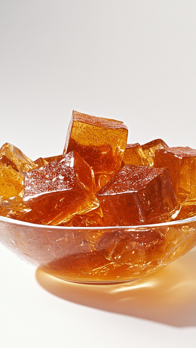 Close-up of gelatin and cayenne pepper texture