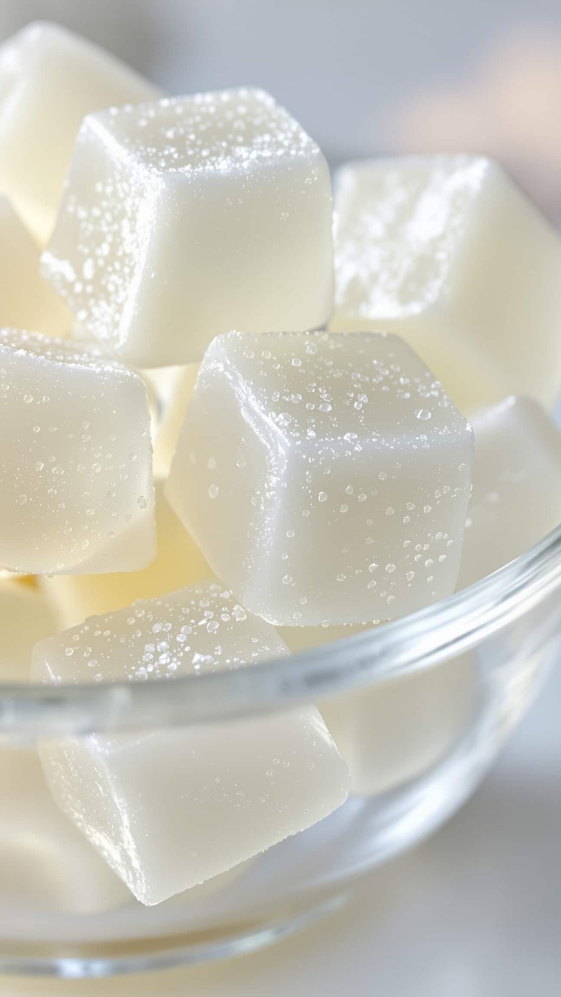 Close-up of blanc-doré gelatin trick with MCT oil.