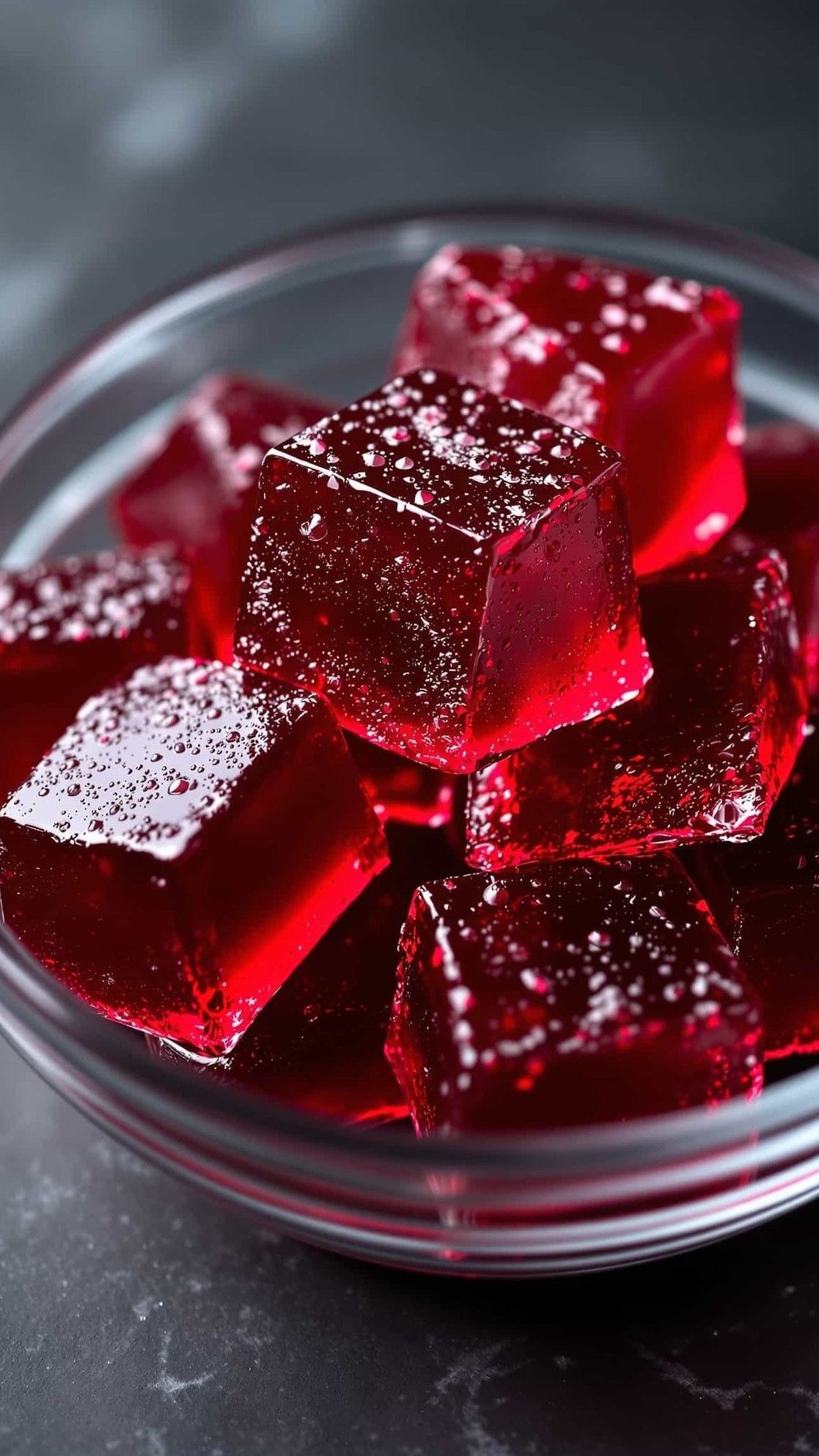 Gelatin Trick with Tart Cherry Juice - close-up