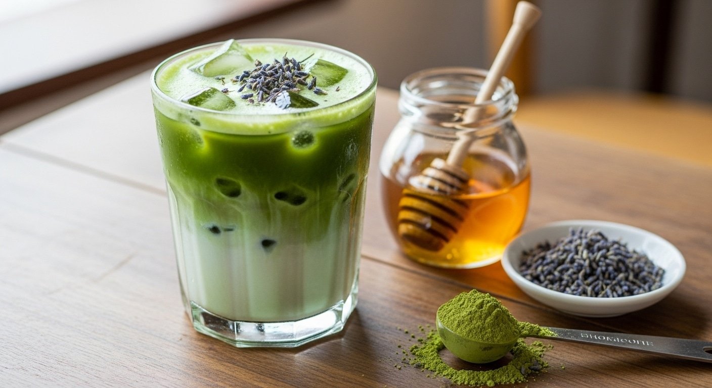 Ingredients of Iced Lavender Matcha Latte iced lavender matcha latte ingredients introduction detailed