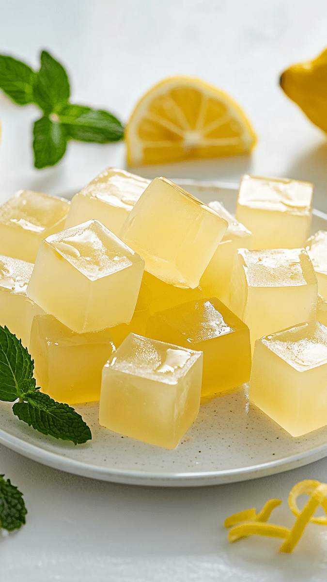 Lemon Jello Cubes