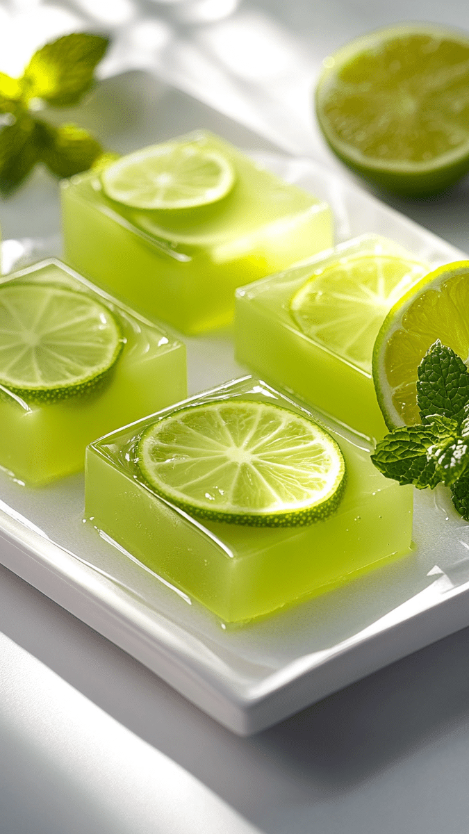 Close up of Lime Mint Jello