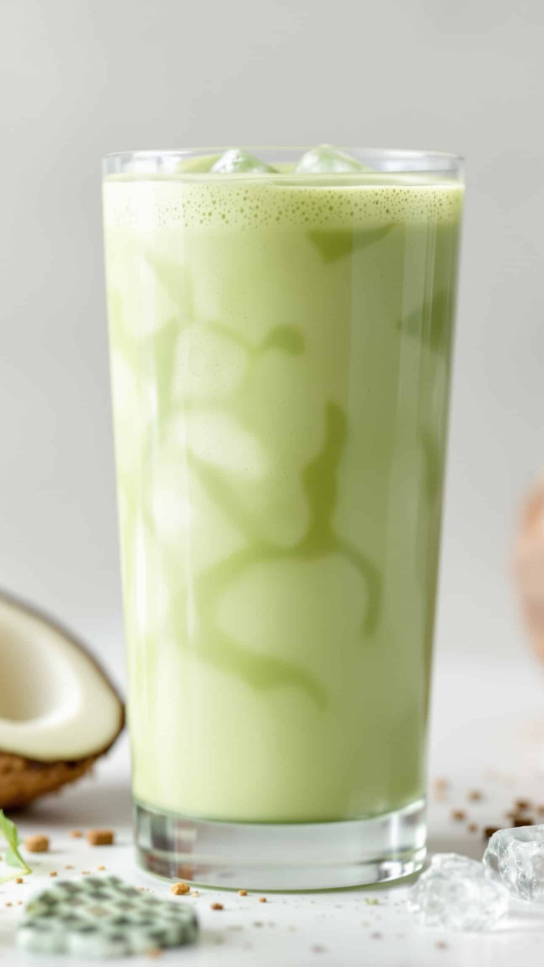 Matcha Coconut Collagen Cooler - close-up