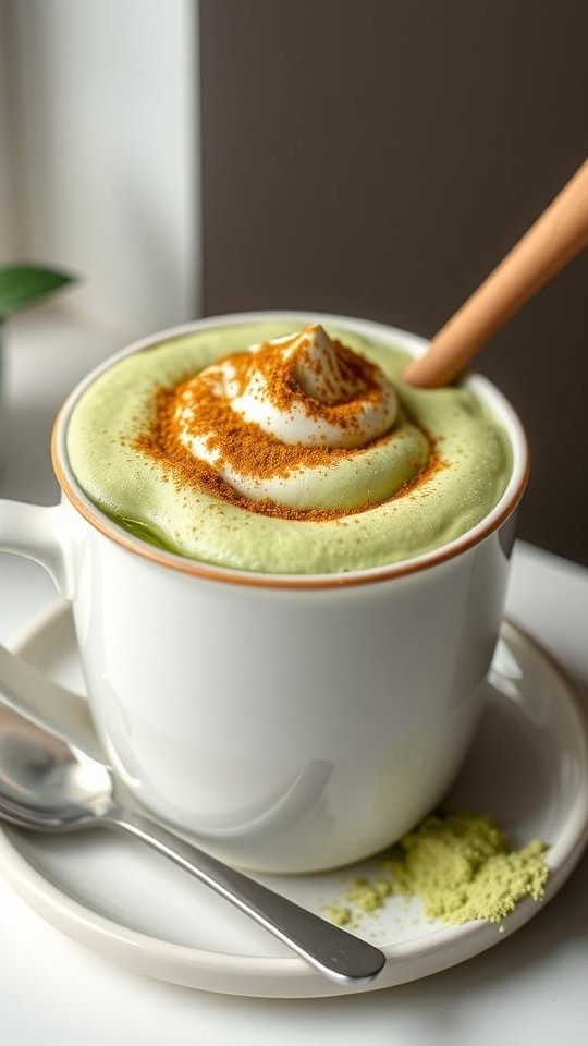 Close-up of Matcha Latte