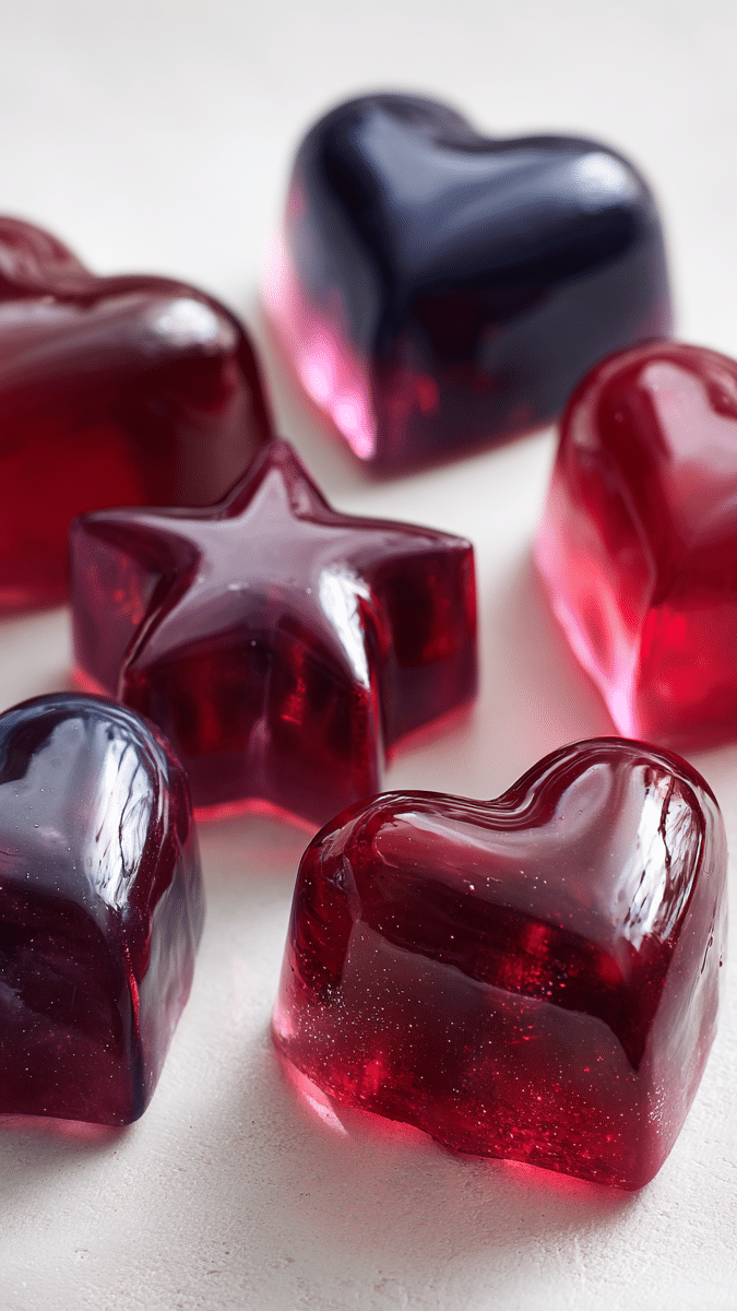 Close up of gelatin texture and fruit