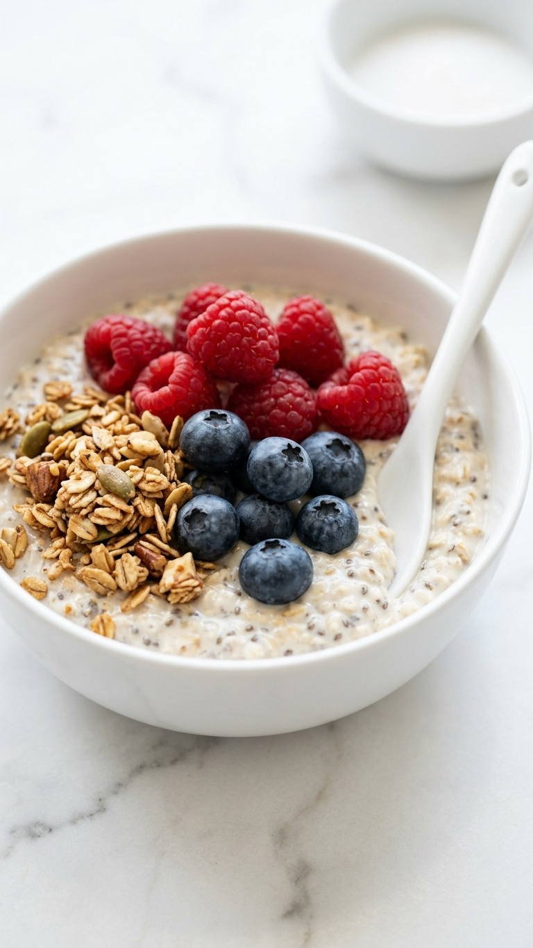 Close-up of overnight oats texture