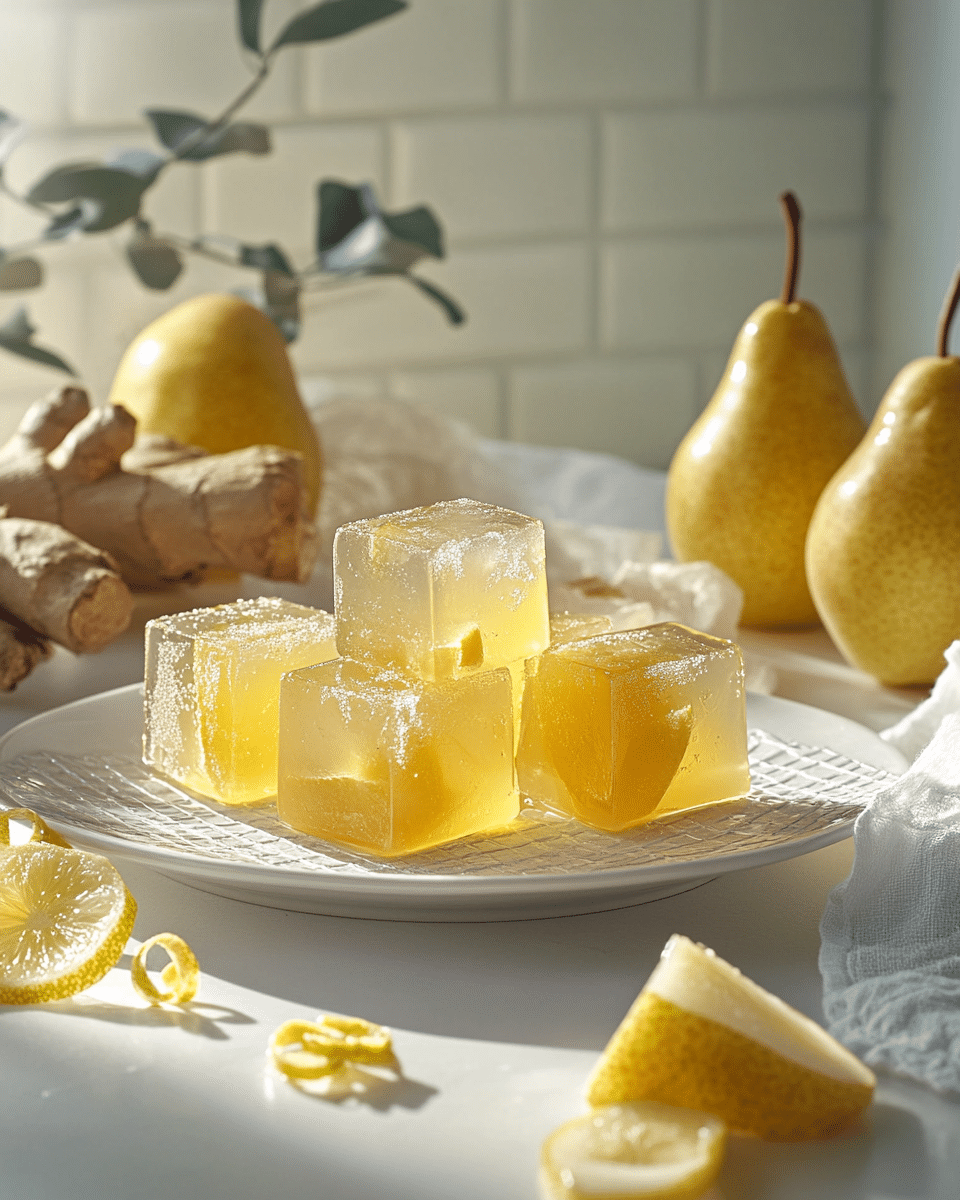 Pear Ginger Jello Cubes