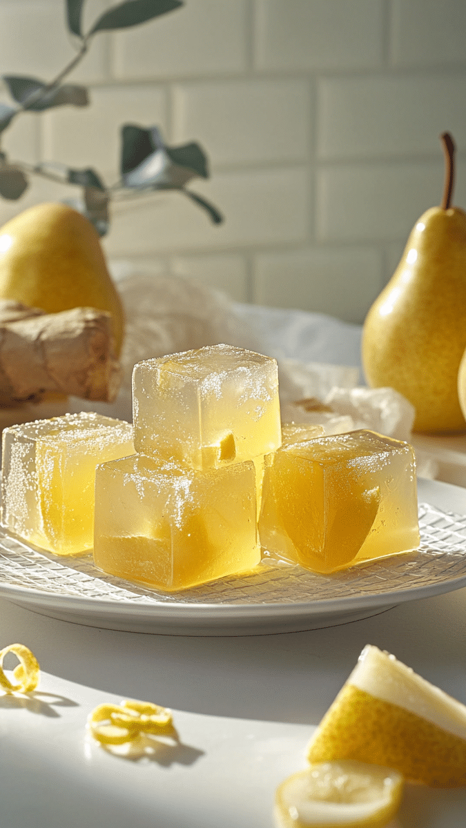 Pear Ginger Jello Cubes