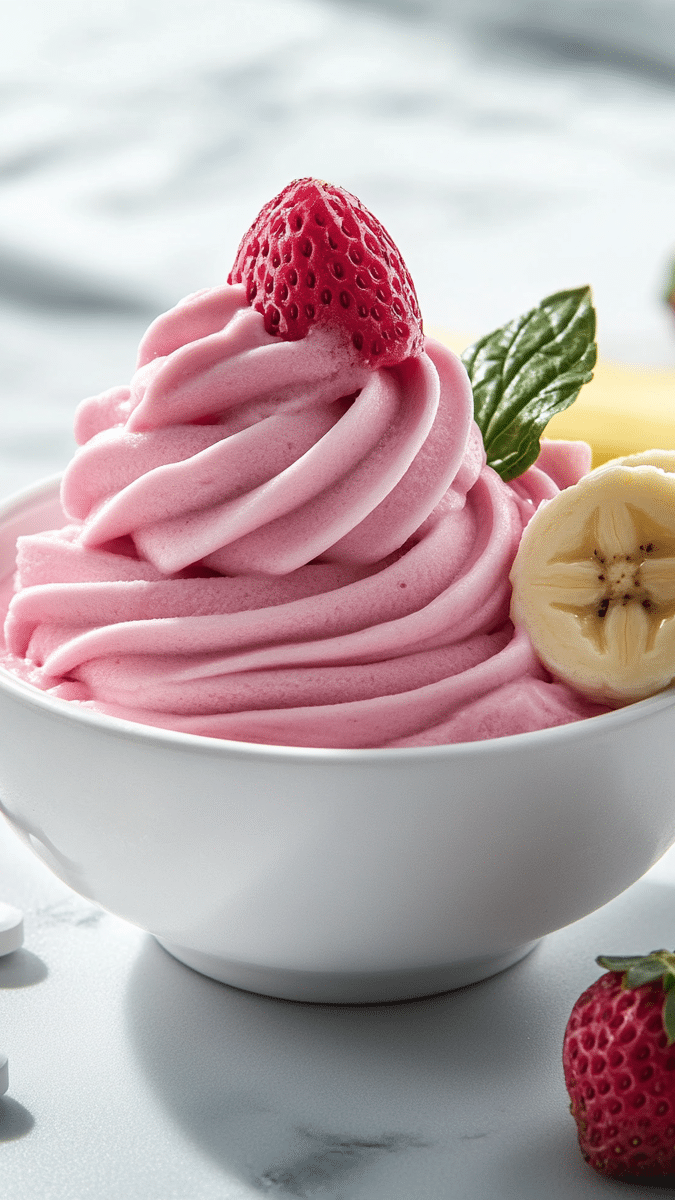 Close up of protein ice cream texture