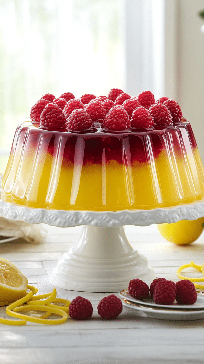 Raspberry Lemon Jello Mold