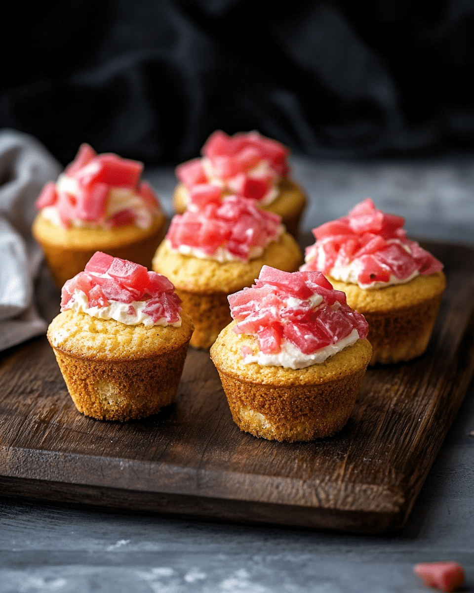 Rhubarb Cream Cheese Stuffed Muffins