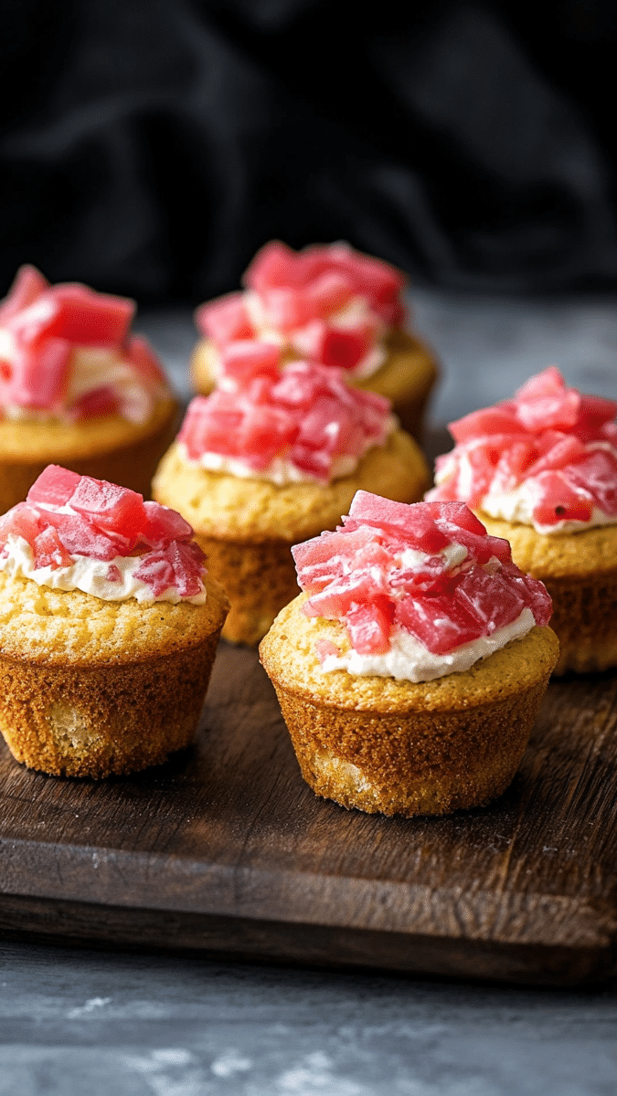 Rhubarb Cream Cheese Stuffed Muffins