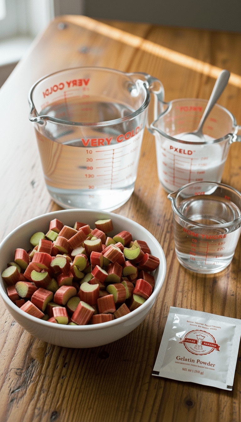 Ingredients of Rhubarb Gelatin rhubarb gelatin ingredients introduction detailed