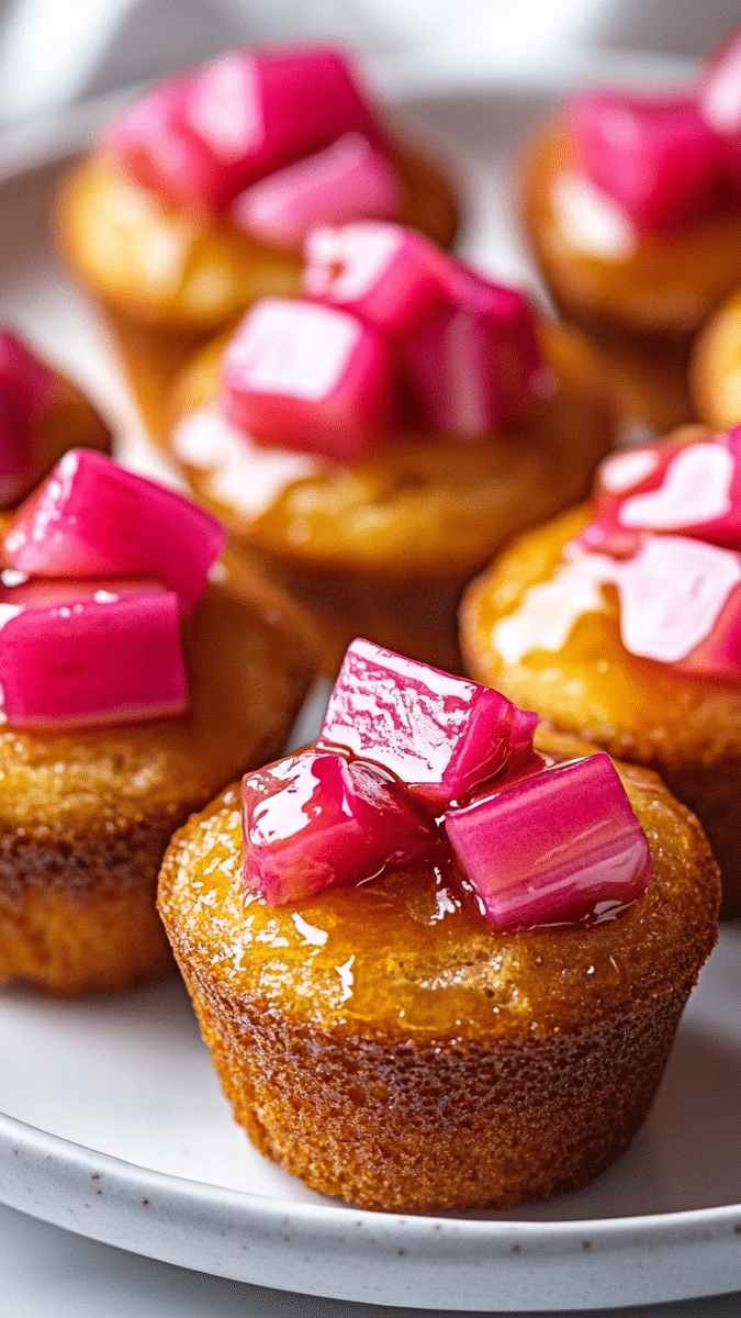 Rhubarb Upside Down Muffins