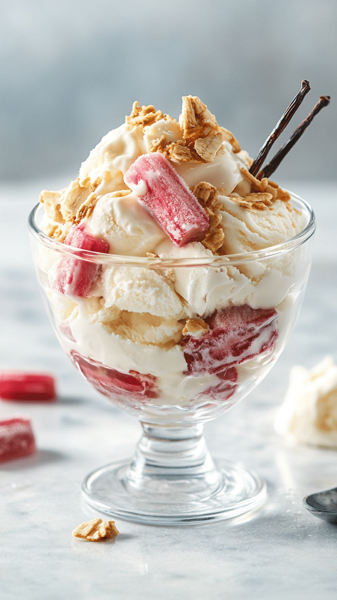 Roasted Rhubarb Vanilla Bean Sundae