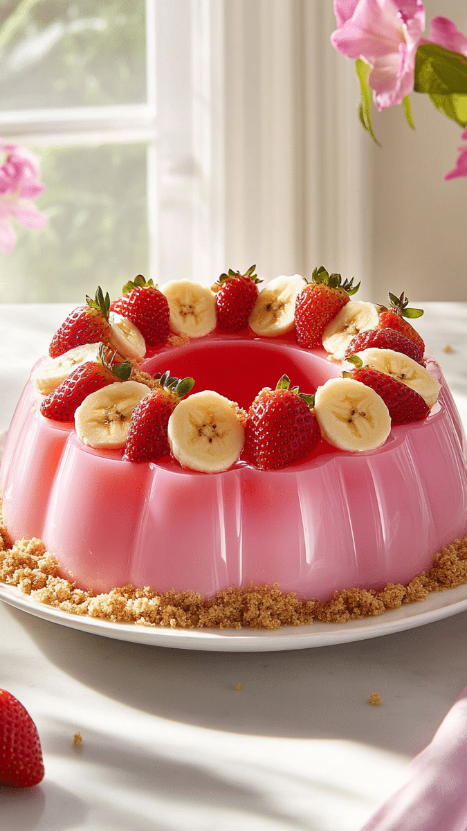 Strawberry Banana Jello Mold
