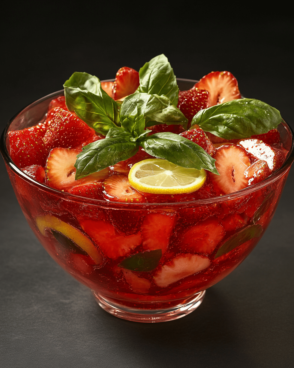 Strawberry Basil Jello Bowl