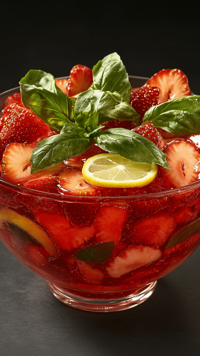 Strawberry Basil Jello Bowl