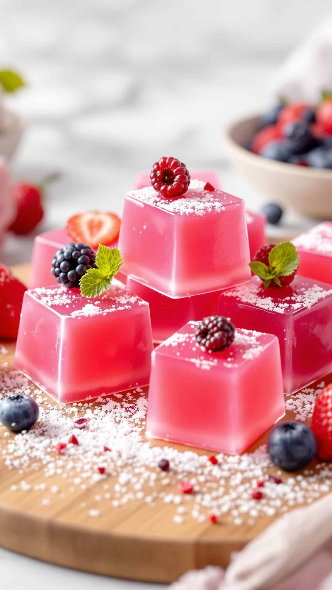 Strawberry Lemon Gelatin Trick Cubes