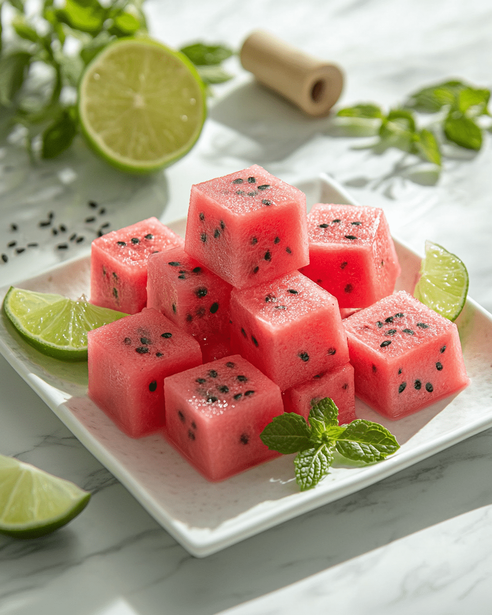 Watermelon Jello Cubes