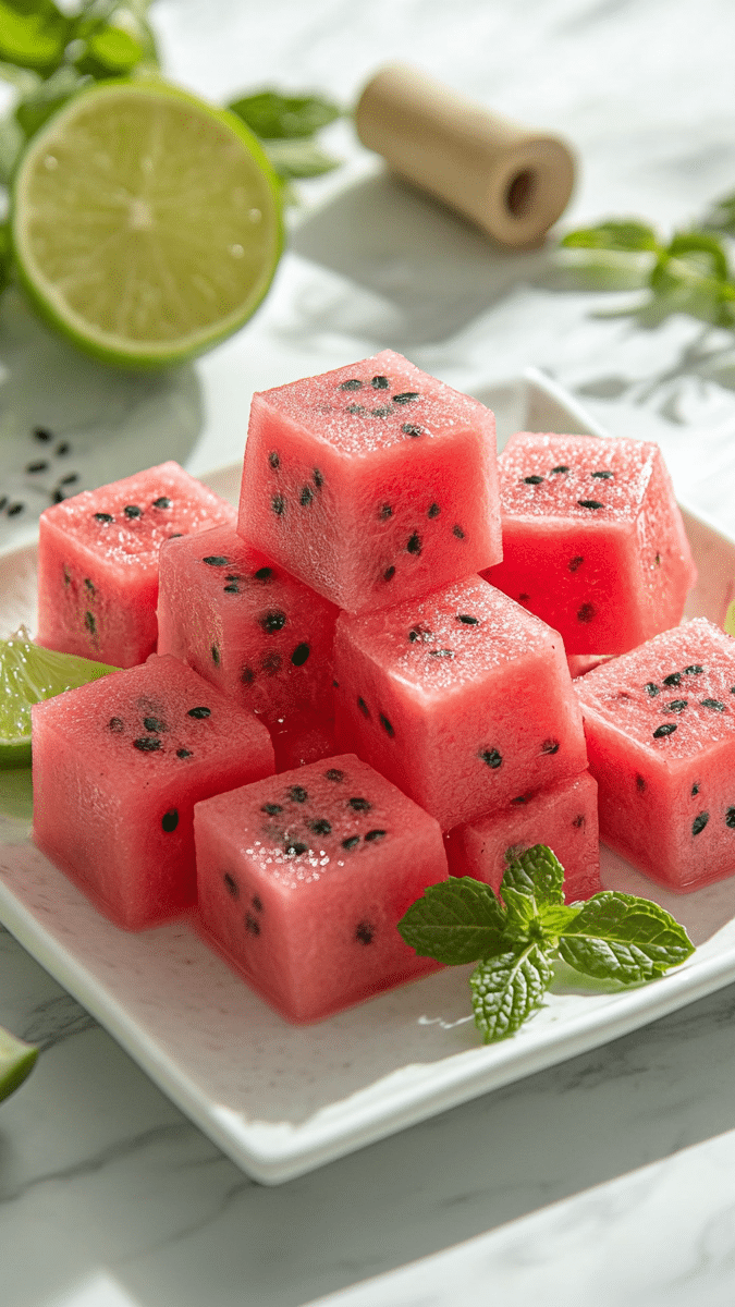 Watermelon Jello Cubes