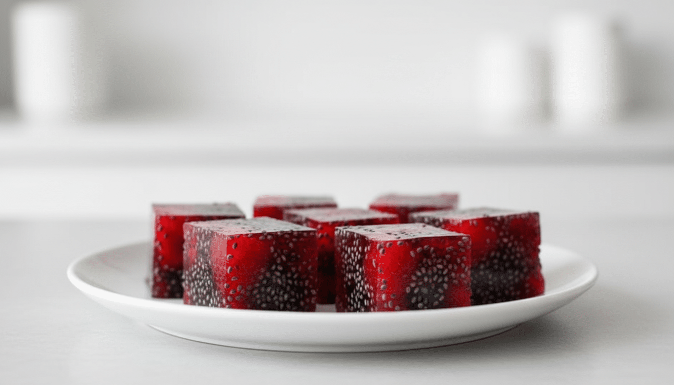 berry chia gelatin squares serving frequently overview