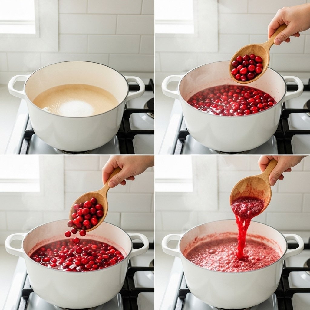 cranberry sauce with gelatin cooking ingredients close-up