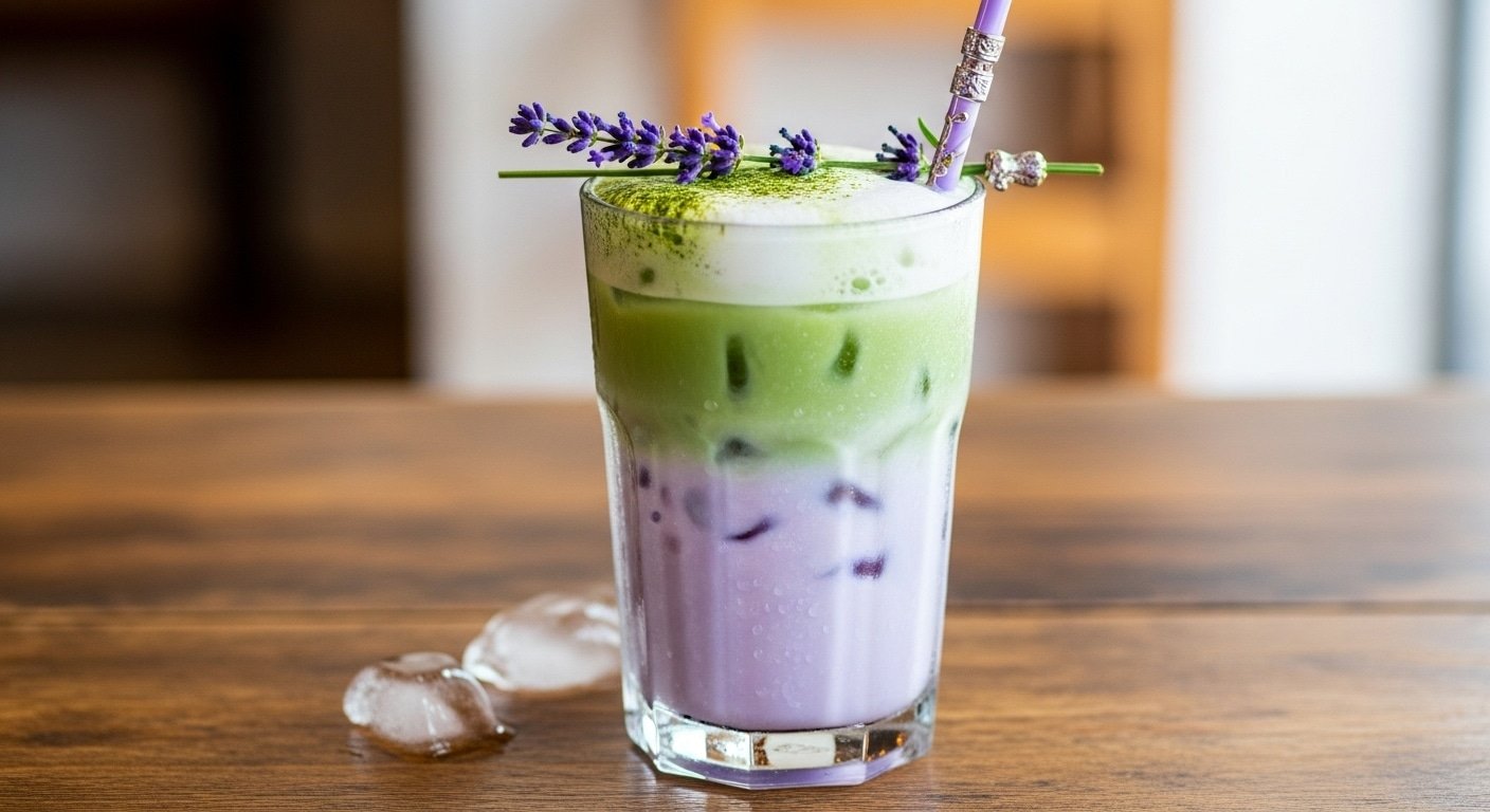 iced lavender matcha latte featured image