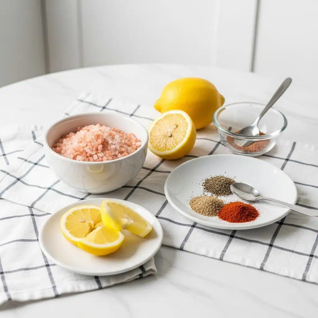 pink salt and gelatin recipe cooking ingredients close-up