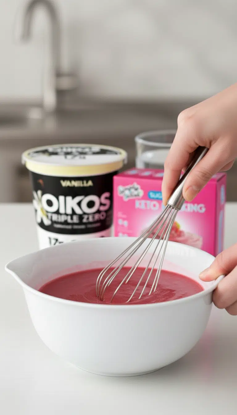 3 - Ingredient High Protein Jello Cooking Close-Up 3 - ingredient high protein jello cooking ingredients close-up